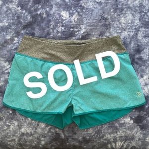 SOLD MPG Turquoise Lined Running Shorts